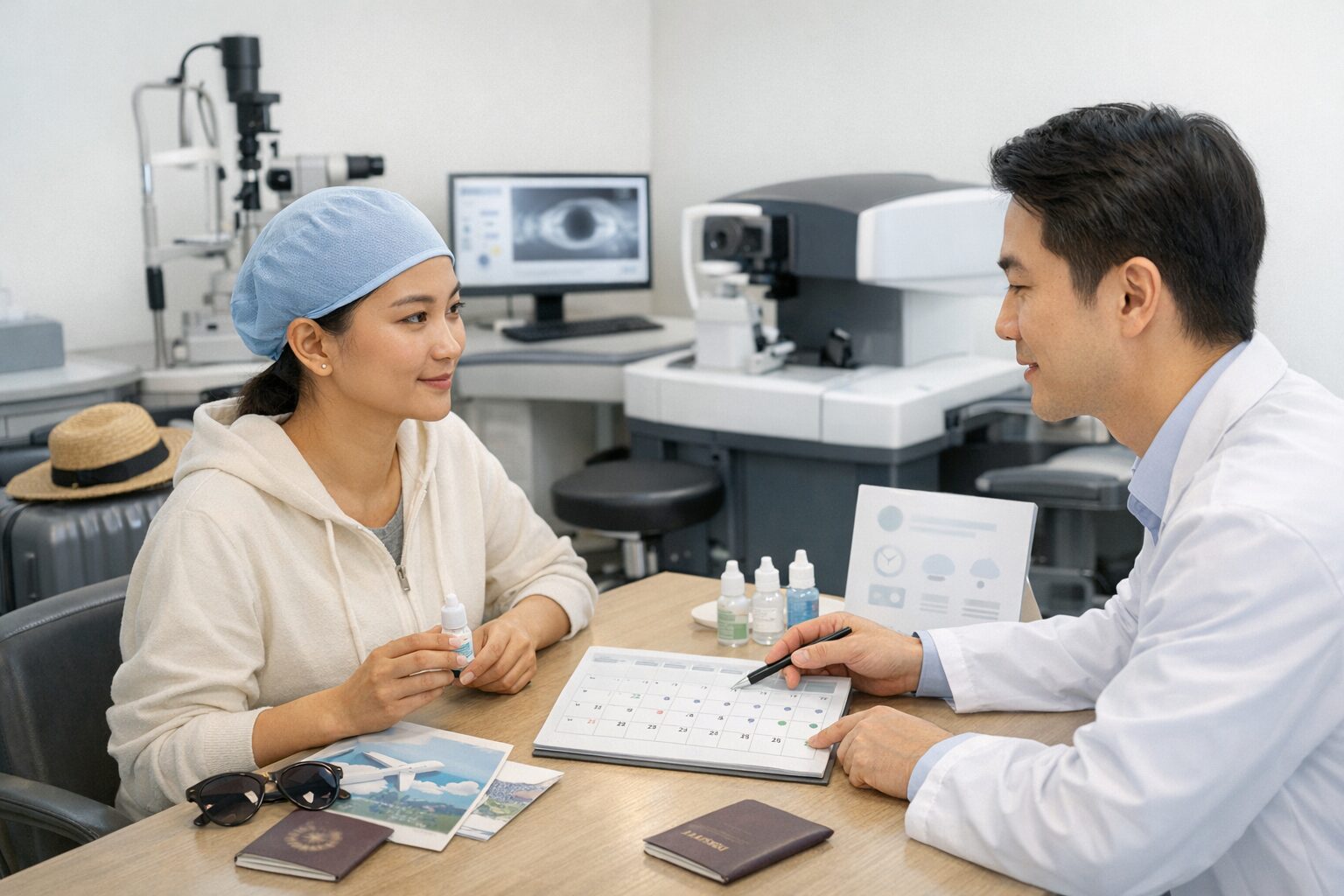 Travel and recovery checklist visual for patients visiting Seoul