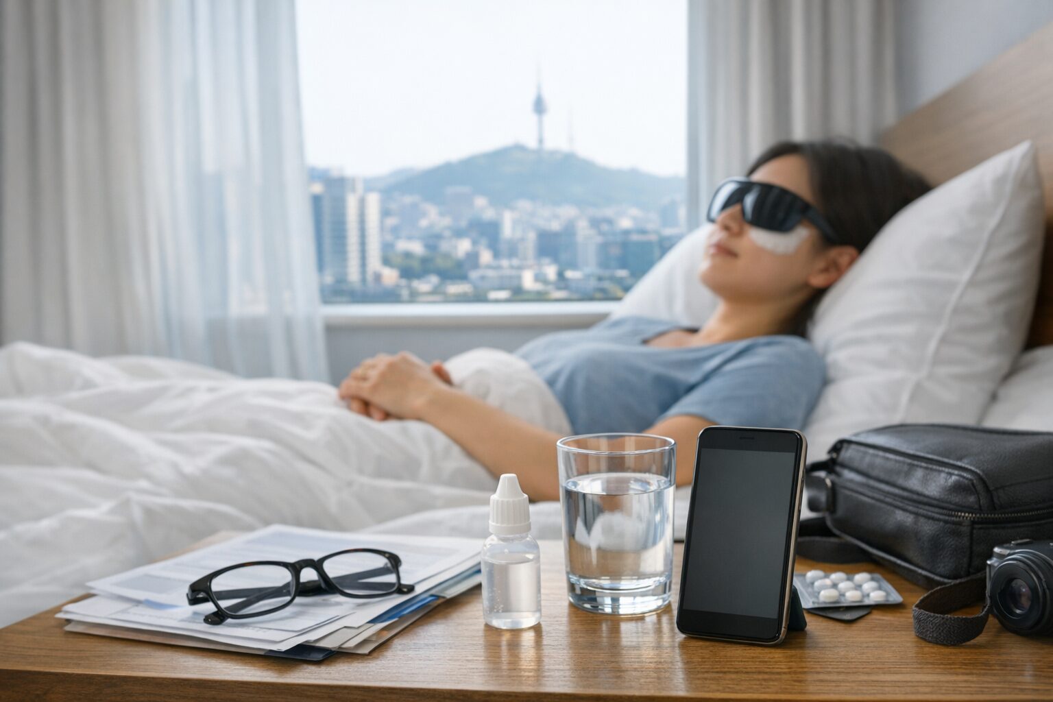 Travel and recovery checklist visual for patients visiting Seoul