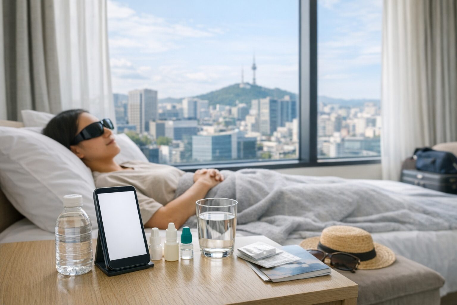 Travel and recovery checklist visual for patients visiting Seoul